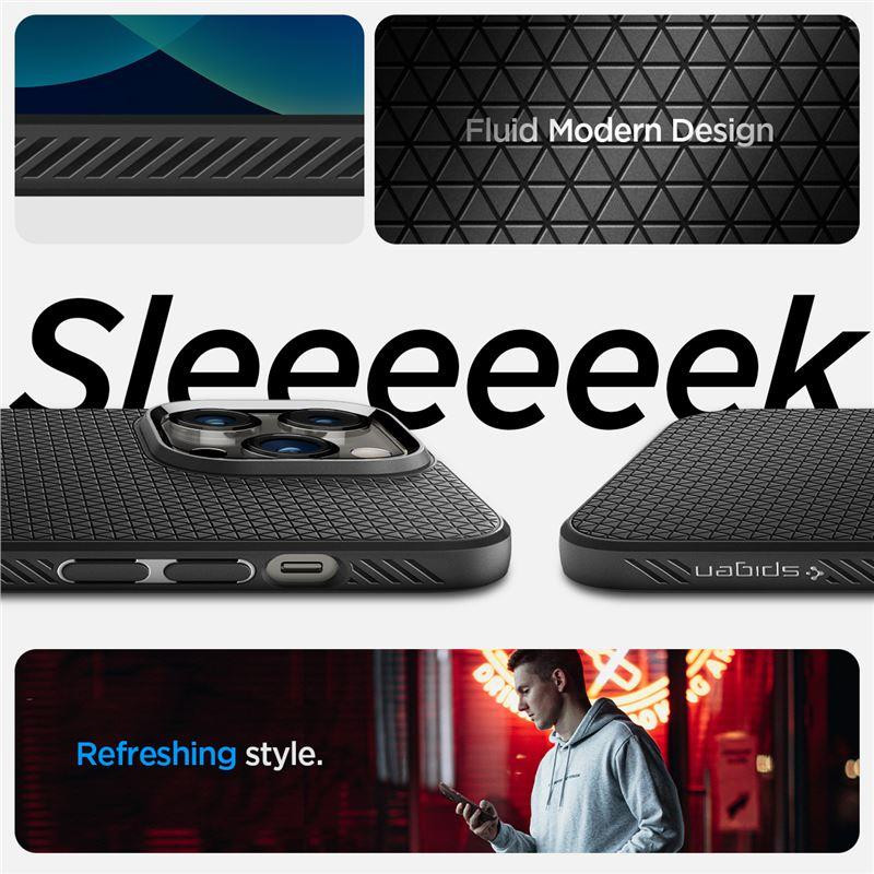 Spigen Liquid Air dėklas, skirtas iPhone 14 Pro Max - matinė juoda Spigen Liquid Air dėklas, skirtas iPhone 14 Pro Max - matinė juoda
