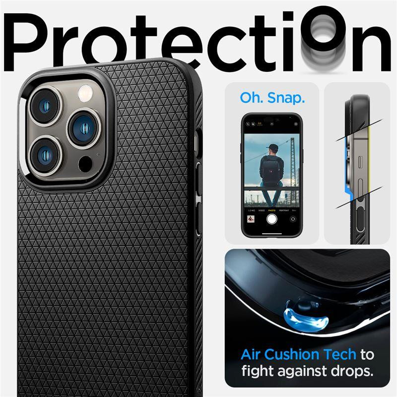 Spigen Liquid Air dėklas, skirtas iPhone 14 Pro Max - matinė juoda