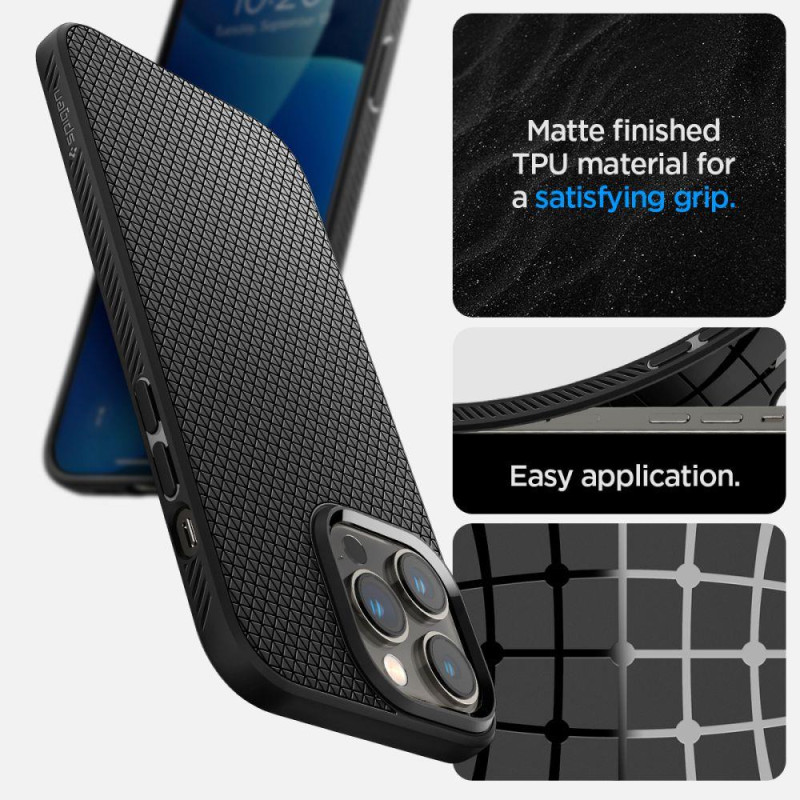 Spigen Liquid Air dėklas, skirtas iPhone 14 Pro Max - matinė juoda