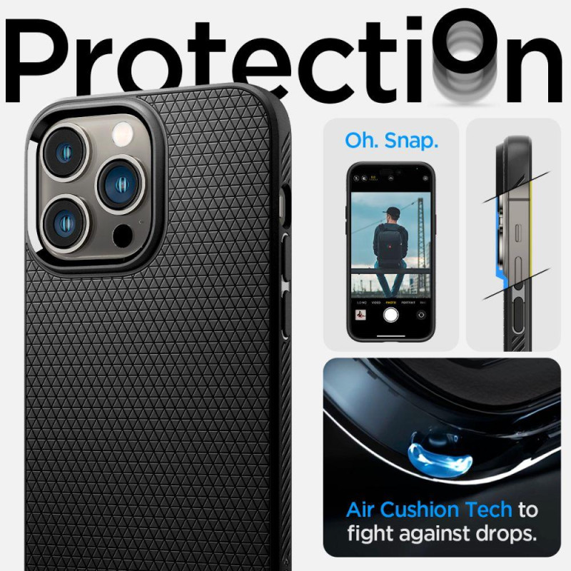 Spigen Liquid Air dėklas, skirtas iPhone 14 Pro Max - matinė juoda