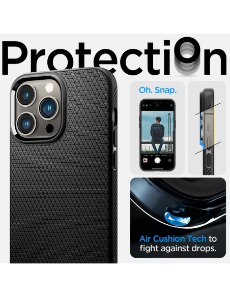 Spigen Liquid Air dėklas, skirtas iPhone 14 Pro Max - matinė juoda Spigen Liquid Air dėklas, skirtas iPhone 14 Pro Max - matinė juoda