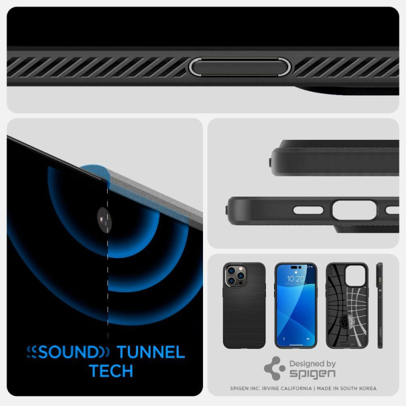 Spigen Liquid Air dėklas, skirtas iPhone 14 Pro Max - matinė juoda