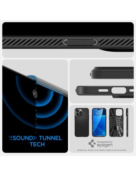 Spigen Liquid Air dėklas, skirtas iPhone 14 Pro Max - matinė juoda Spigen Liquid Air dėklas, skirtas iPhone 14 Pro Max - matinė juoda