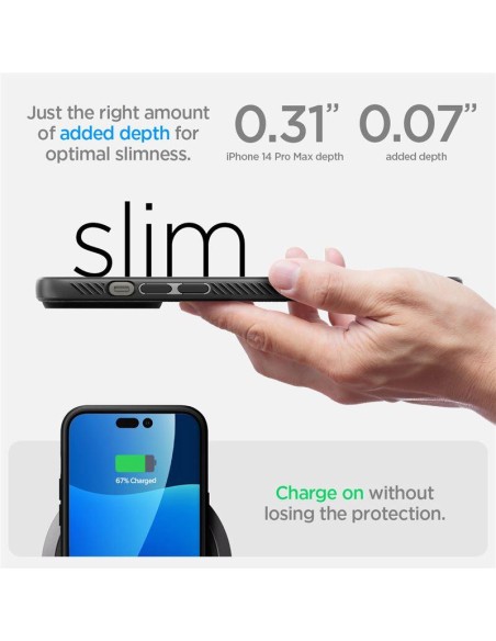 Spigen Liquid Air dėklas, skirtas iPhone 14 Pro Max - matinė juoda Spigen Liquid Air dėklas, skirtas iPhone 14 Pro Max - matinė juoda