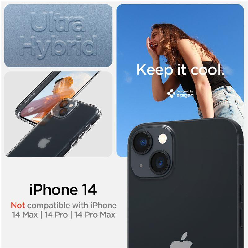 Spigen Ultra Hybrid dėklas iPhone 14 - skaidrus matinis