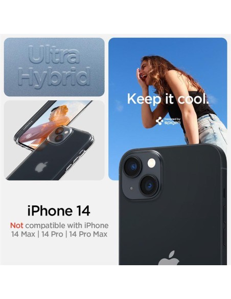 Spigen Ultra Hybrid dėklas iPhone 14 - skaidrus matinis Spigen Ultra Hybrid dėklas iPhone 14 - skaidrus matinis