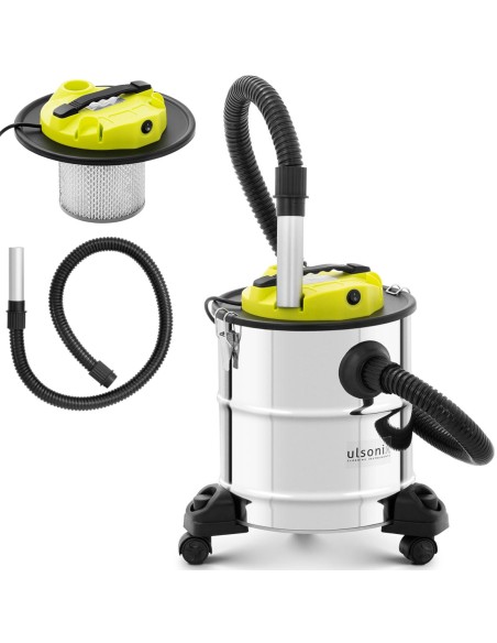Židinio pelenų siurblys mobilus nerūdijantis su HEPA filtru 1,2 kW 20 l Židinio pelenų siurblys mobilus nerūdijantis su HEPA filtru 1,2 kW 20 l