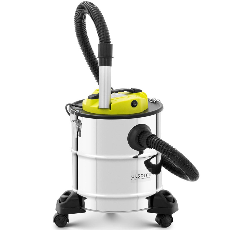 Židinio pelenų siurblys mobilus nerūdijantis su HEPA filtru 1,2 kW 20 l