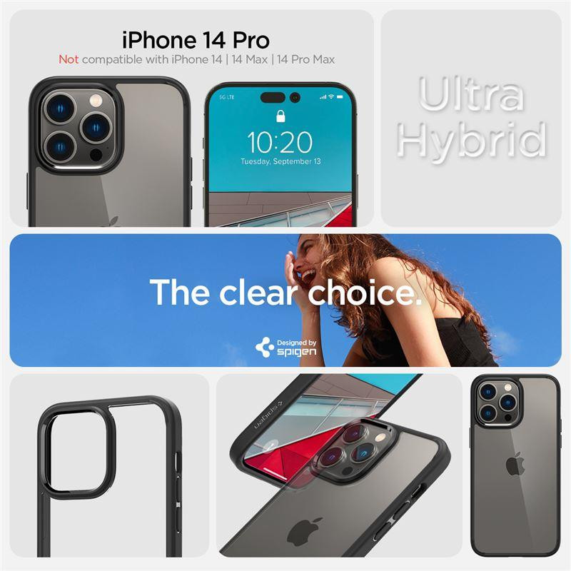 Spigen Ultra Hybrid dėklas iPhone 14 Pro - matinės juodos spalvos