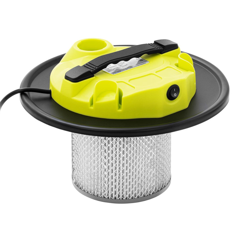 Židinio pelenų siurblys mobilus nerūdijantis su HEPA filtru 1,2 kW 20 l