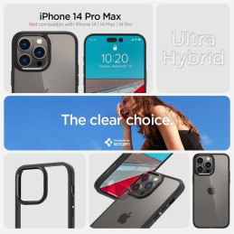 Spigen Ultra Hybrid dėklas, skirtas iPhone 14 Pro Max - matinė juoda