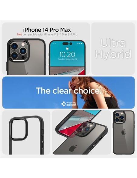 Spigen Ultra Hybrid dėklas, skirtas iPhone 14 Pro Max - matinė juoda Spigen Ultra Hybrid dėklas, skirtas iPhone 14 Pro Max - matinė juoda