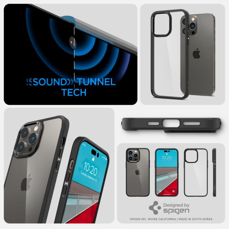 Spigen Ultra Hybrid dėklas, skirtas iPhone 14 Pro Max - matinė juoda