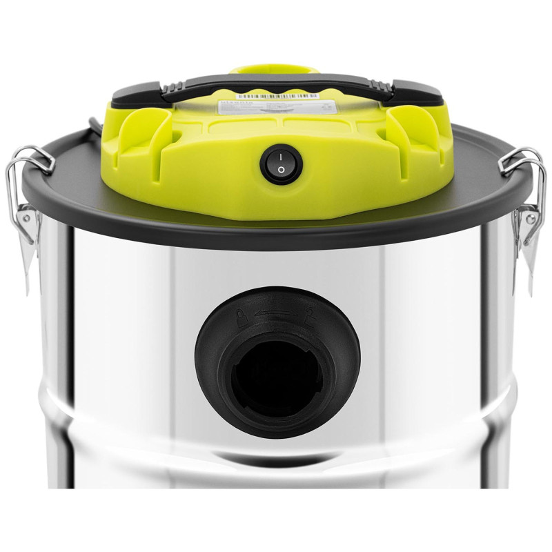 Židinio pelenų siurblys mobilus nerūdijantis su HEPA filtru 1,2 kW 20 l