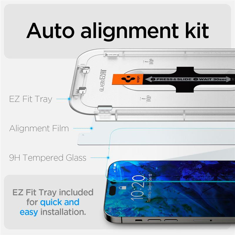Spigen Glas.tR EZ Fit grūdintas stiklas skirtas iPhone 14 Pro Max - 2 vnt.