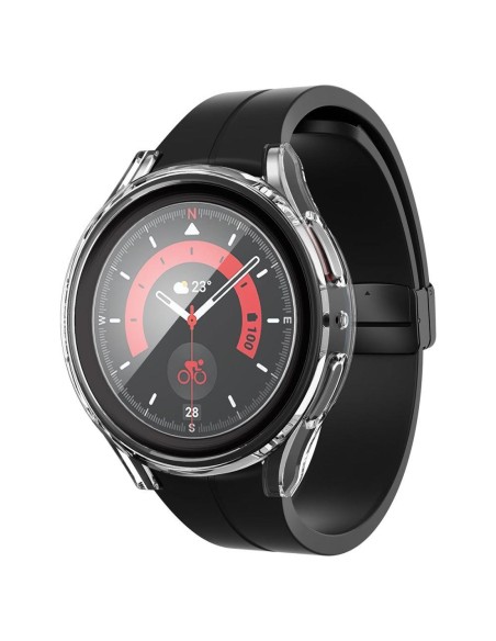 „Spigen Thin Fit“ dėklas ir grūdinto stiklo rinkinys, skirtas „Samsung Galaxy Watch 5 Pro“ (45 mm) – skaidrus „Spigen Thin Fit“ dėklas ir grūdinto stiklo rinkinys, skirtas „Samsung Galaxy Watch 5 Pro“ (45 mm) – skaidrus