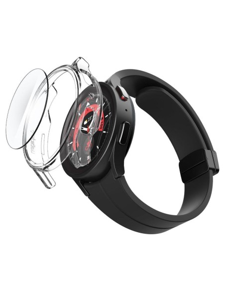 „Spigen Thin Fit“ dėklas ir grūdinto stiklo rinkinys, skirtas „Samsung Galaxy Watch 5 Pro“ (45 mm) – skaidrus „Spigen Thin Fit“ dėklas ir grūdinto stiklo rinkinys, skirtas „Samsung Galaxy Watch 5 Pro“ (45 mm) – skaidrus