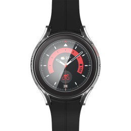 „Spigen Thin Fit“ dėklas ir grūdinto stiklo rinkinys, skirtas „Samsung Galaxy Watch 5 Pro“ (45 mm) – skaidrus
