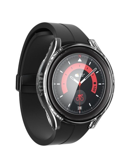 „Spigen Thin Fit“ dėklas ir grūdinto stiklo rinkinys, skirtas „Samsung Galaxy Watch 5 Pro“ (45 mm) – skaidrus „Spigen Thin Fit“ dėklas ir grūdinto stiklo rinkinys, skirtas „Samsung Galaxy Watch 5 Pro“ (45 mm) – skaidrus