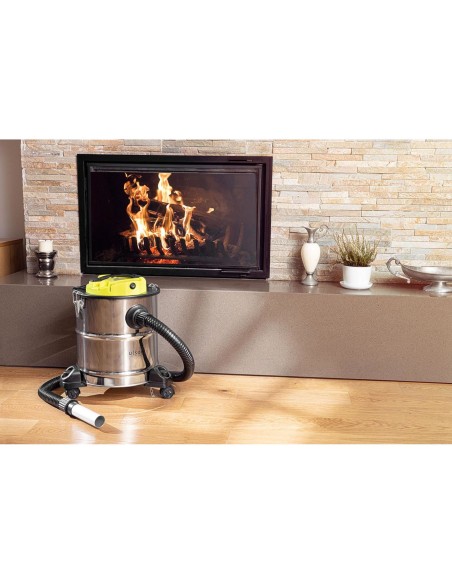 Židinio pelenų siurblys mobilus nerūdijantis su HEPA filtru 1,2 kW 20 l Židinio pelenų siurblys mobilus nerūdijantis su HEPA filtru 1,2 kW 20 l