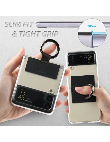 Whitestone Clear Case Ring dėklas, skirtas Samsung Galaxy Z Flip 4 - smėlio spalvos Whitestone Clear Case Ring dėklas, skirtas Samsung Galaxy Z Flip 4 - smėlio spalvos