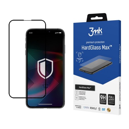 9H 3mk HardGlass Max™ stiklas, skirtas iPhone 14 Plus 9H 3mk HardGlass Max™ stiklas, skirtas iPhone 14 Plus
