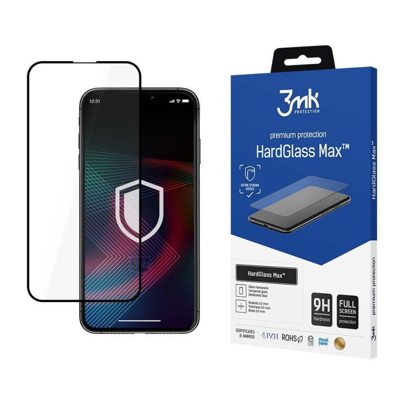 9H 3mk HardGlass Max™ stiklas, skirtas iPhone 14