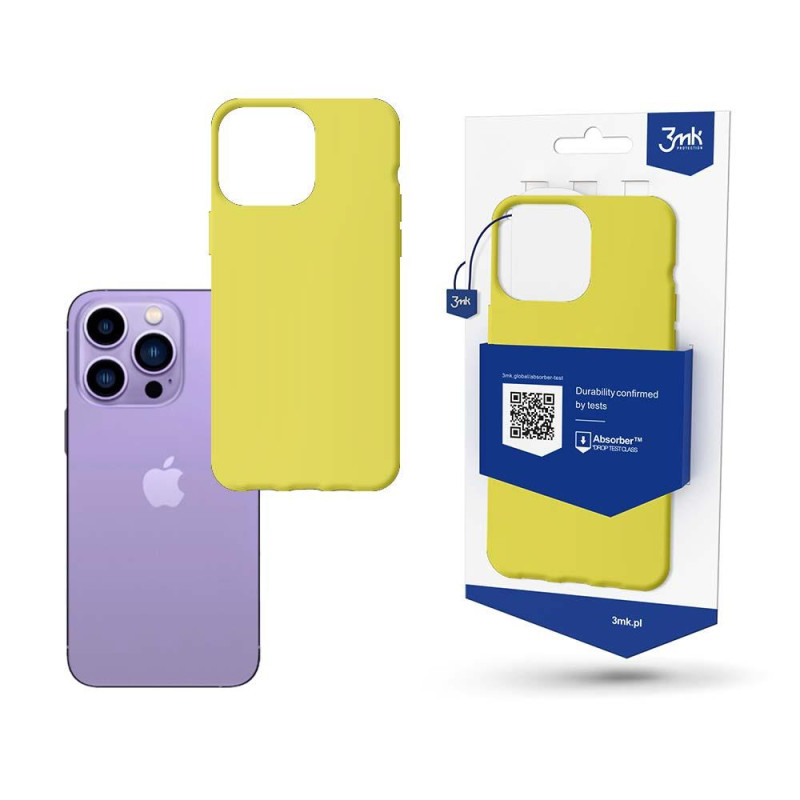 3mk matinis dėklas, skirtas iPhone 14 Pro – geltonas