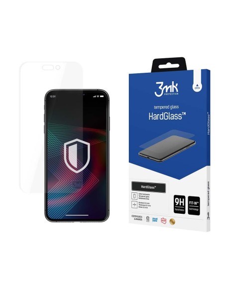 9H 3mk HardGlass™ stiklas, skirtas iPhone 14 Pro 9H 3mk HardGlass™ stiklas, skirtas iPhone 14 Pro