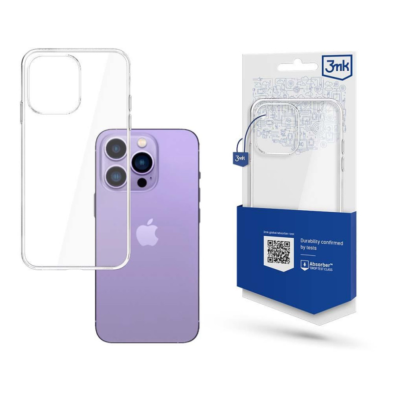 3mk skaidrus dėklas, skirtas iPhone 14 Pro – skaidrus