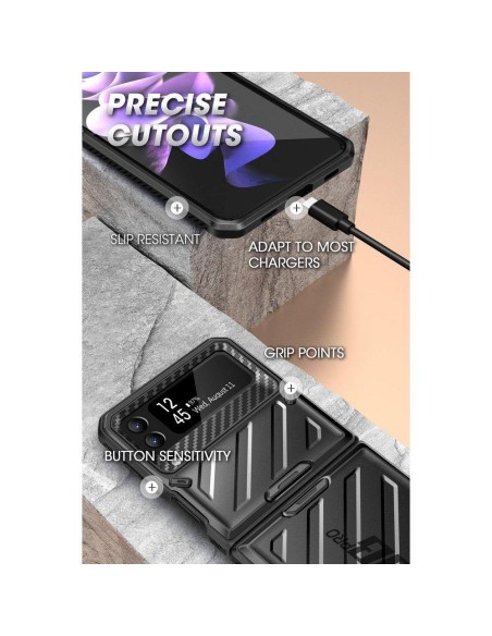 Unicorn Beetle Pro Supcase dėklas, skirtas Samsung Galaxy Z Flip 4 - juodas
