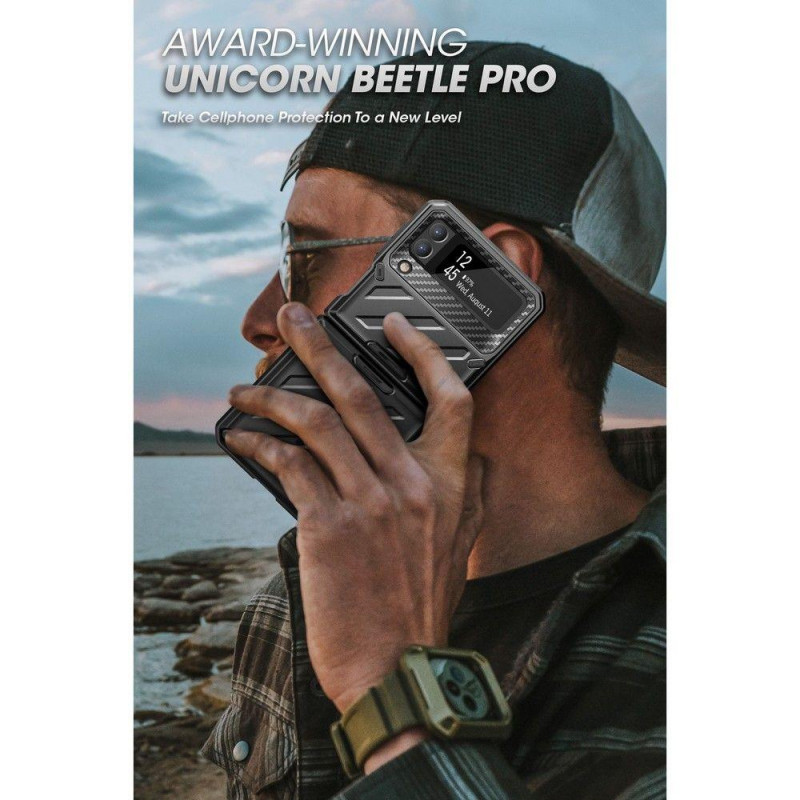 Unicorn Beetle Pro Supcase dėklas, skirtas Samsung Galaxy Z Flip 4 - juodas