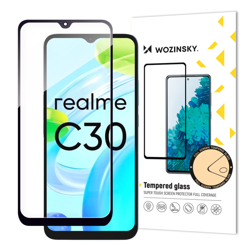 Wozinsky Full Glue grūdintas stiklas Realme C30 / Realme Narzo 50i Prime 9H viso ekrano grūdintas stiklas su juodu rėmel... Wozinsky Full Glue grūdintas stiklas Realme C30 / Realme Narzo 50i Prime 9H viso ekrano grūdintas stiklas su juodu rėmel...