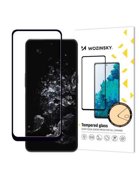 Wozinsky Full Glue grūdintas stiklas OnePlus 10T / OnePlus Ace Pro 9H viso ekrano grūdintas stiklas su juodu rėmeliu