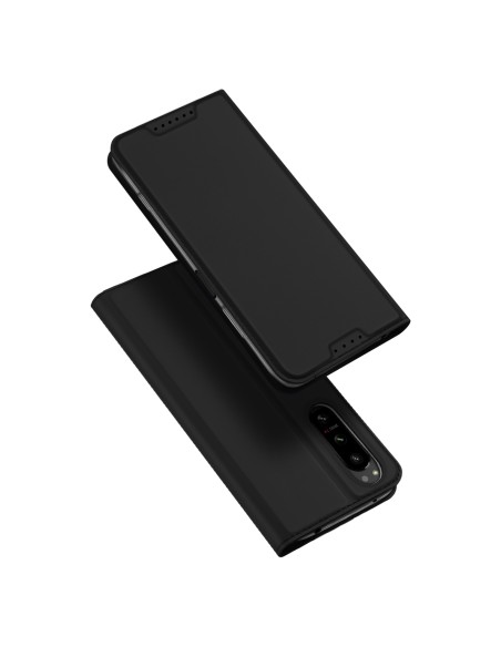 Dux Ducis Skin Pro dėklas, skirtas Sony Xperia 5 IV dangteliu su atvartu kortelių piniginės stovu juodas Dux Ducis Skin Pro dėklas, skirtas Sony Xperia 5 IV dangteliu su atvartu kortelių piniginės stovu juodas