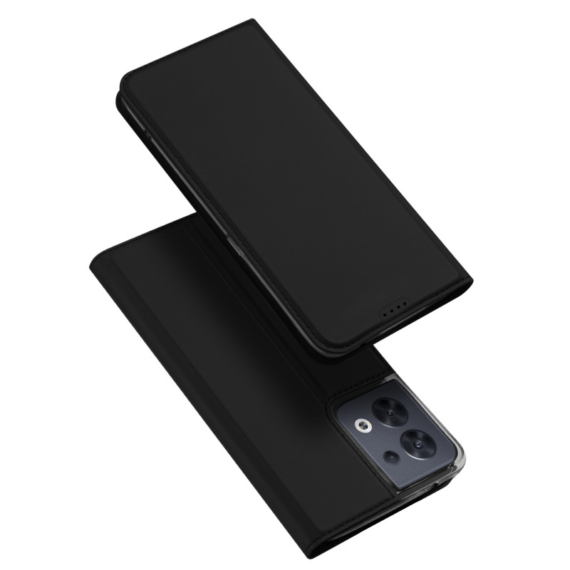 „Dux Ducis Skin Pro“ dėklas, skirtas „Oppo Reno 8“ dangteliui su atvartu, juodas piniginės stovas