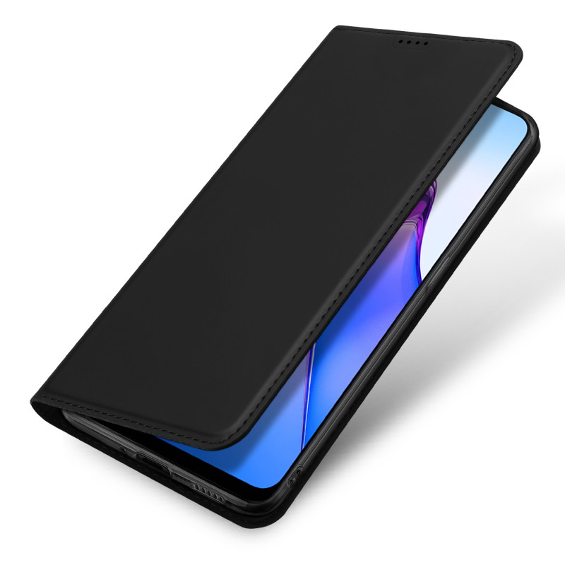 „Dux Ducis Skin Pro“ dėklas, skirtas „Oppo Reno 8“ dangteliui su atvartu, juodas piniginės stovas