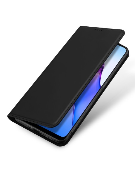 „Dux Ducis Skin Pro“ dėklas, skirtas „Oppo Reno 8“ dangteliui su atvartu, juodas piniginės stovas „Dux Ducis Skin Pro“ dėklas, skirtas „Oppo Reno 8“ dangteliui su atvartu, juodas piniginės stovas