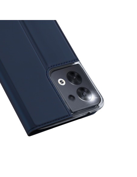 „Dux Ducis Skin Pro“ dėklas, skirtas „Oppo Reno 8“ dangčiui su atvartu, kortelės piniginės stovas mėlynas „Dux Ducis Skin Pro“ dėklas, skirtas „Oppo Reno 8“ dangčiui su atvartu, kortelės piniginės stovas mėlynas