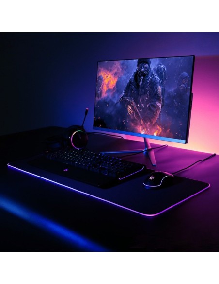 Spire šviečiantis didelis RGB žaidimų pelės kilimėlis žaidėjams juodas Spire šviečiantis didelis RGB žaidimų pelės kilimėlis žaidėjams juodas