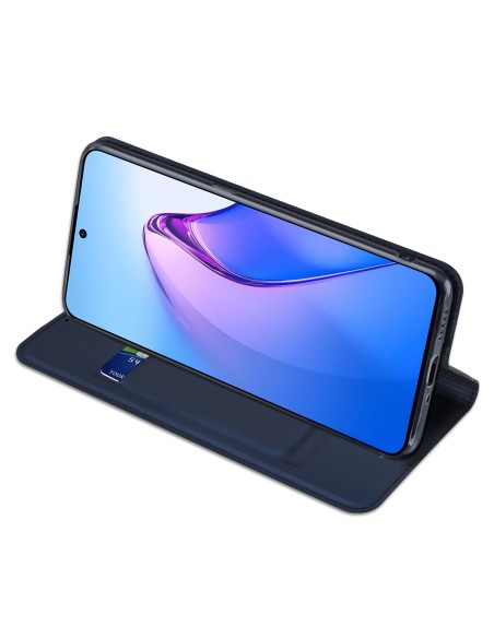 Dux Ducis Skin Pro dėklas, skirtas Oppo Reno 8 Pro dangteliu su atvartu, kortelės piniginės stovu mėlynas Dux Ducis Skin Pro dėklas, skirtas Oppo Reno 8 Pro dangteliu su atvartu, kortelės piniginės stovu mėlynas