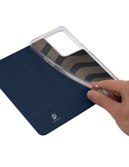 Dux Ducis Skin Pro dėklas, skirtas Oppo Reno 8 Pro dangteliu su atvartu, kortelės piniginės stovu mėlynas Dux Ducis Skin Pro dėklas, skirtas Oppo Reno 8 Pro dangteliu su atvartu, kortelės piniginės stovu mėlynas