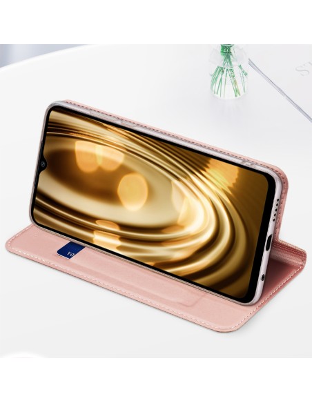 Dux Ducis Skin Pro dėklas Xiaomi Poco C40 su atvartu kortelių piniginės stovu juodas