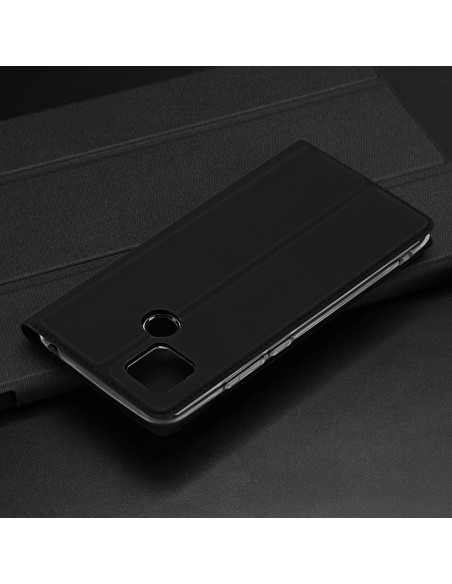 Dux Ducis Skin Pro dėklas Xiaomi Poco C40 su atvartu kortelių piniginės stovu juodas