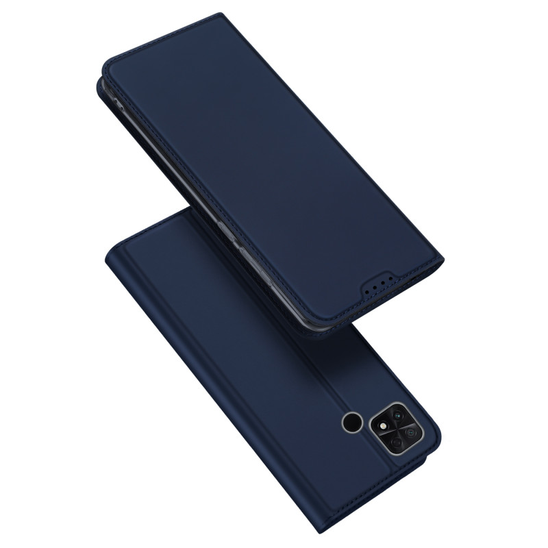 Dux Ducis Skin Pro dėklas Xiaomi Poco C40 su atvartu kortelės piniginės stovas mėlynas
