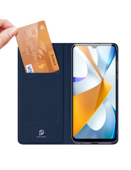 Dux Ducis Skin Pro dėklas Xiaomi Poco C40 su atvartu kortelės piniginės stovas mėlynas Dux Ducis Skin Pro dėklas Xiaomi Poco C40 su atvartu kortelės piniginės stovas mėlynas