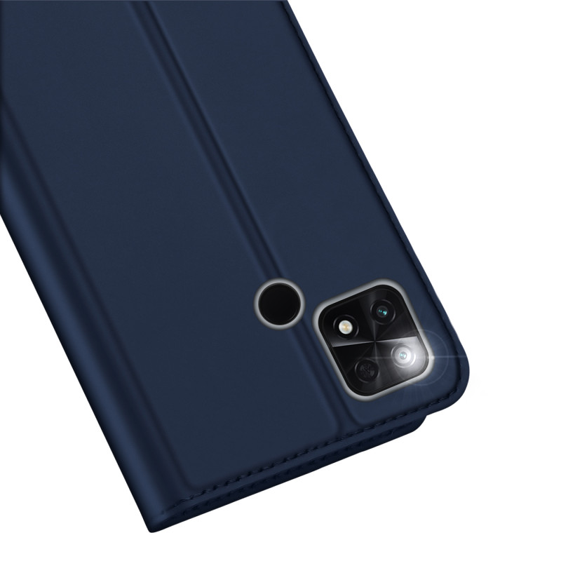 Dux Ducis Skin Pro dėklas Xiaomi Poco C40 su atvartu kortelės piniginės stovas mėlynas