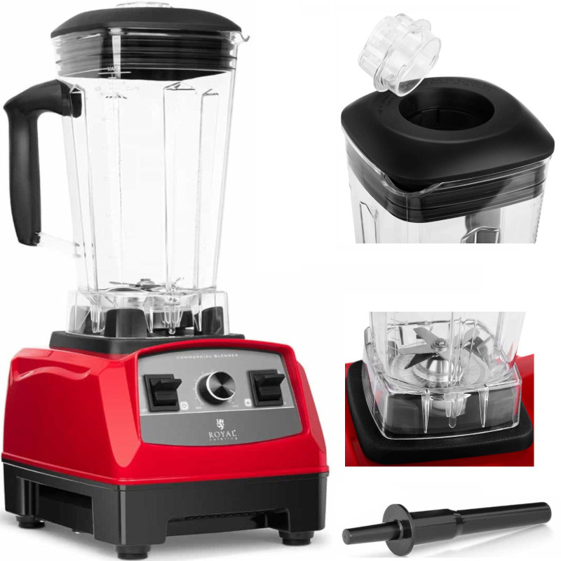 Blenderio puodelio maišytuvas su dangteliu 32000 aps./min 1500 W - raudonas