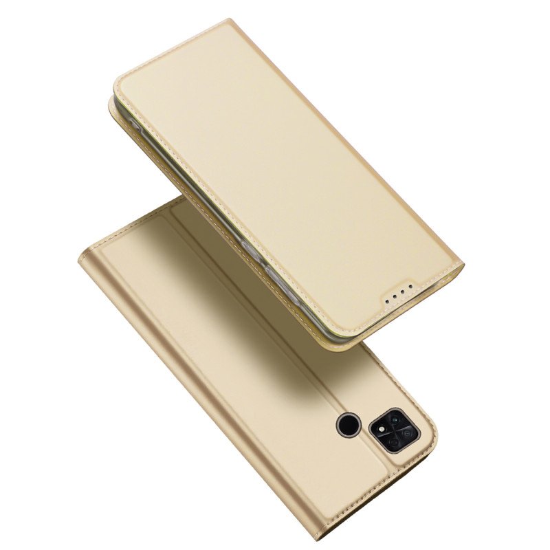Dux Ducis Skin Pro dėklas Xiaomi Poco C40 su atvartu kortelės piniginės stovas auksinis Dux Ducis Skin Pro dėklas Xiaomi Poco C40 su atvartu kortelės piniginės stovas auksinis