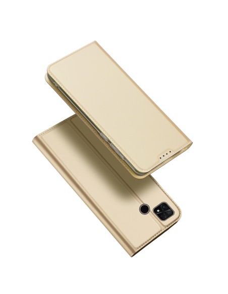 Dux Ducis Skin Pro dėklas Xiaomi Poco C40 su atvartu kortelės piniginės stovas auksinis Dux Ducis Skin Pro dėklas Xiaomi Poco C40 su atvartu kortelės piniginės stovas auksinis